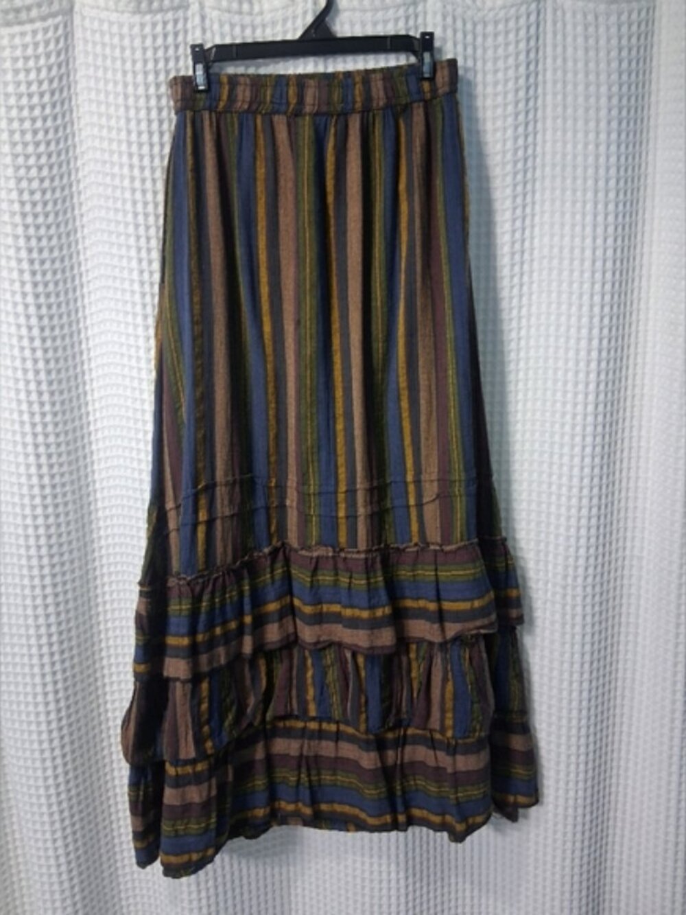 Boho 3- Tiered Maxi Skirt w/ Pockets, NTN. BY LAKHAY